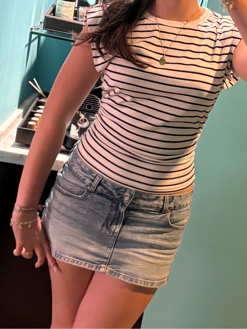 Garage Light Blue Denim Skirt